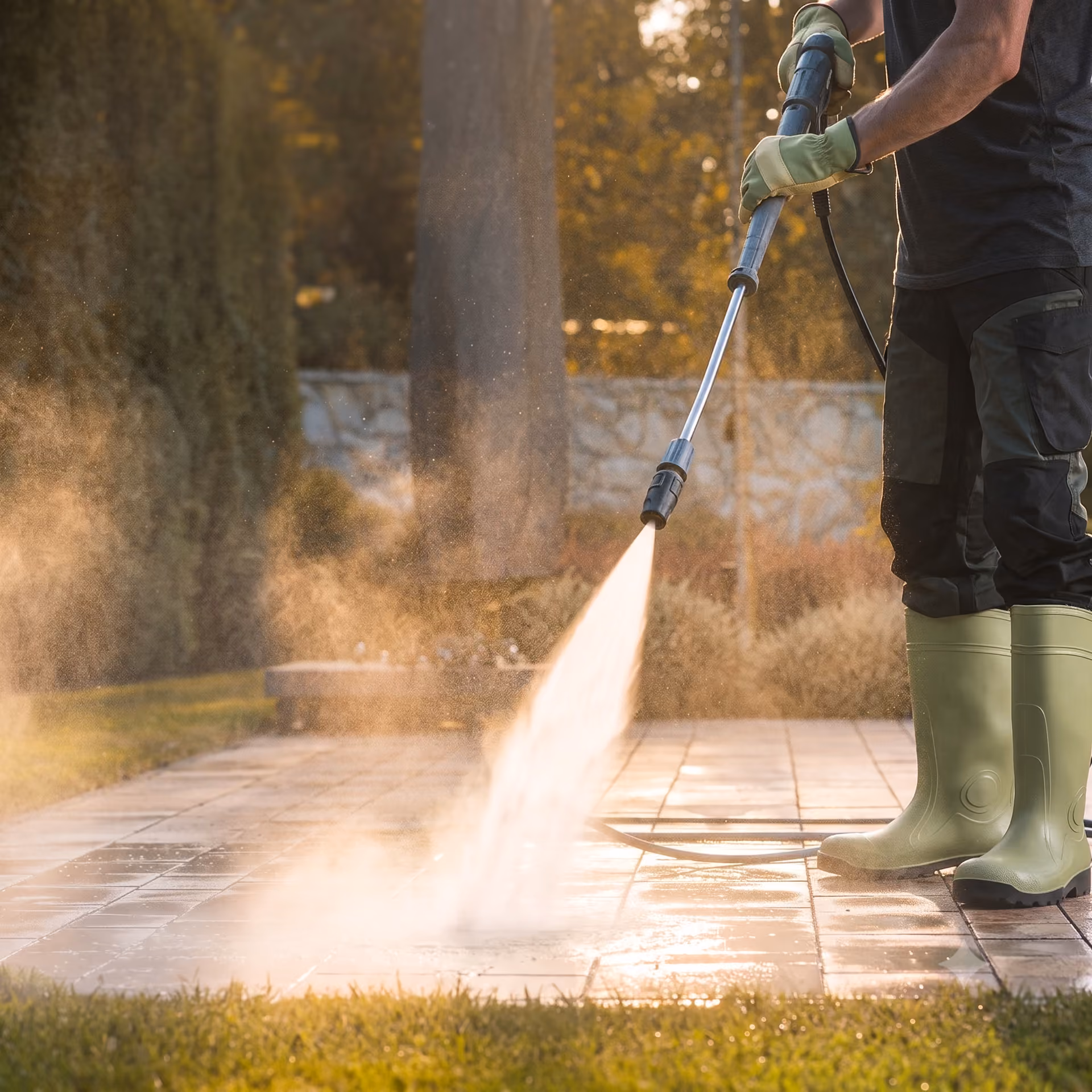 Southern Standard pressure washing a Clearwater driveway
